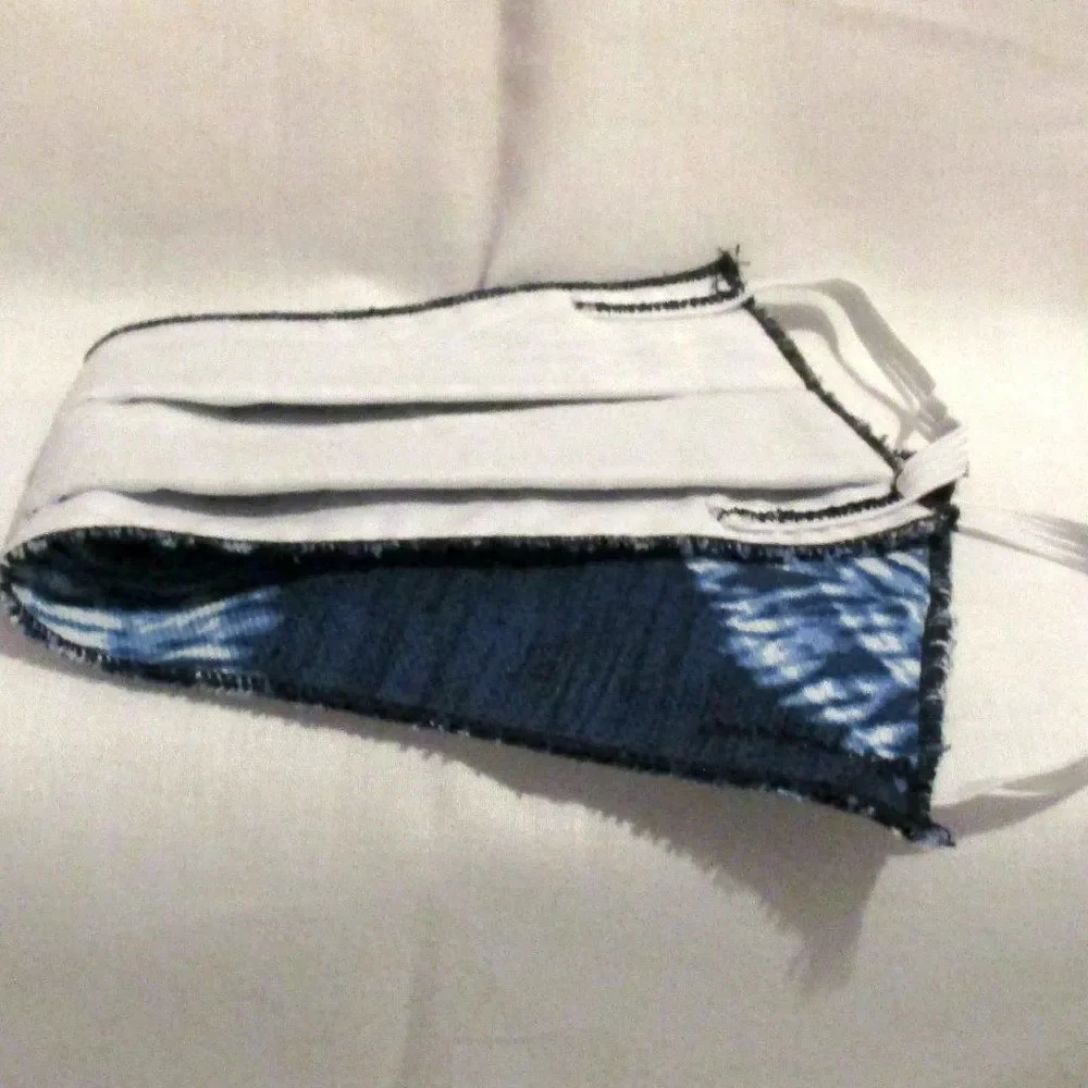Tie Dye Face Mask Reversible Blue